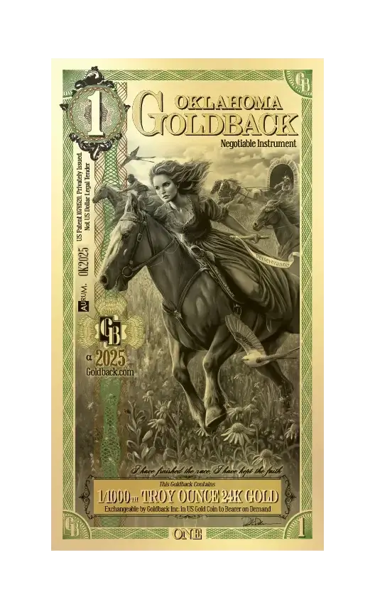 Oklahoma 1 Goldback Artwork